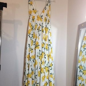 Kate spade lemon beach halter maxi dress